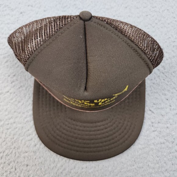 Vintage Trucker Hat Snapback Cap Buckle Up It's The Law Sheriff's Dept Brown 90s - Picture 3 of 10